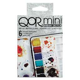 QoR Modern Watercolors - Urban Sketch Set of 6 Half Pans (Front of package)