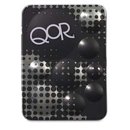 QoR Modern Watercolors - Half Pan Set of 12. Front of closed tin.