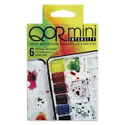QoR Watercolor Set - Intensity, Set of 6 Half Pans (Front of package)