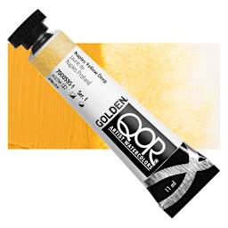QoR Modern Watercolor - Naples Yellow Deep, 11 ml tube and swatch