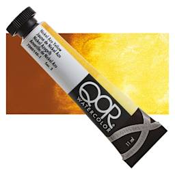 QoR Modern Watercolor - Nickel Azo Yellow, 11 ml tube and swatch
