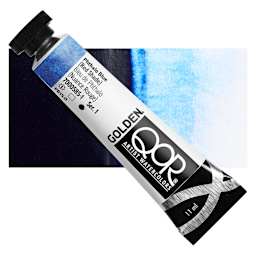 QoR Modern Watercolor - Phthalo Blue (Red Shade), 11 ml tube and swatch