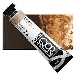 QoR Modern Watercolor - Brown Umber, 11 ml tube and swatch