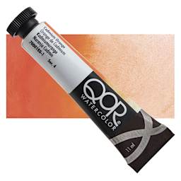 QoR Modern Watercolor - Cadmium Orange, 11 ml tube and swatch