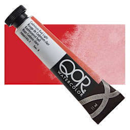 QoR Modern Watercolor - Cadmium Red Light, 11 ml tube and swatch