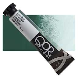 QoR Modern Watercolor - Cobalt Green, 11 ml tube and swatch