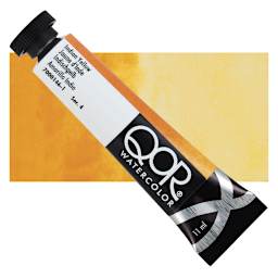 QoR Modern Watercolor - Indian Yellow, 11 ml tube and swatch