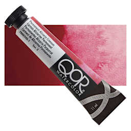 QoR Modern Watercolor - Permanent Alizarin Crimson, 11 ml tube and swatch