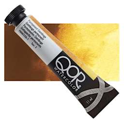 QoR Modern Watercolor - Permanent Gamboge, 11 ml tube and swatch