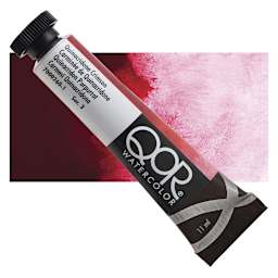 QoR Modern Watercolor - Quinacridone Crimson, 11 ml tube and swatch