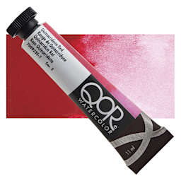 QoR Modern Watercolor - Quinacridone Red, 11 ml tube and swatch