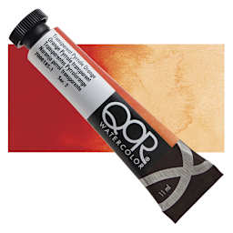 QoR Modern Watercolor - Transparent Pyrrole Orange, 11 ml tube and swatch
