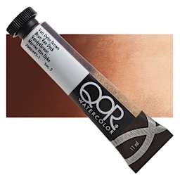QoR Modern Watercolor - Van Dyke Brown, 11 ml tube and swatch