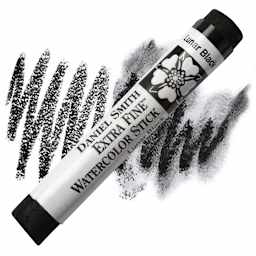 Daniel Smith Watercolor Stick - Lunar Black stick and swatch