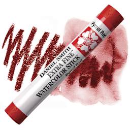 Daniel Smith Watercolor Stick - Pyrrol Red stick and swatch