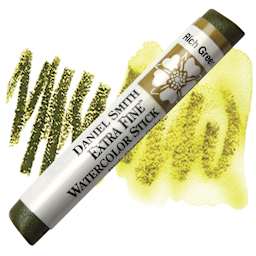 Daniel Smith Watercolor Stick - Rich Green Gold stick and swatch
