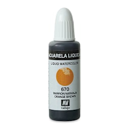 Vallejo Liquid Watercolor - Orange Brown, 32 ml