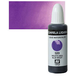 Vallejo Liquid Watercolor - Blue Violet, 32 ml and swatch