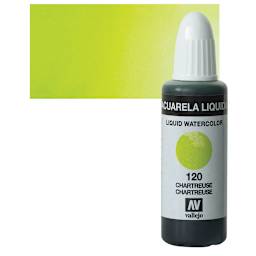 Vallejo Liquid Watercolor - Chartreuse, 32 ml and swatch