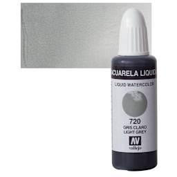 Vallejo Liquid Watercolor - Light Grey, 32 ml and swatch