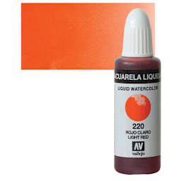 Vallejo Liquid Watercolor - Light Red, 32 ml and swatch