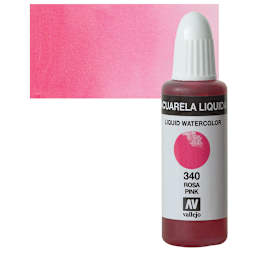 Vallejo Liquid Watercolor - Pink, 32 ml and swatch
