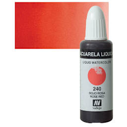 Vallejo Liquid Watercolor - Rose Red, 32 ml and swatch