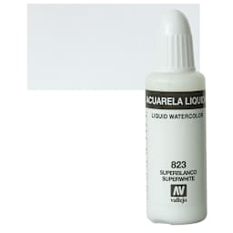 Vallejo Liquid Watercolor - Super White, 32 ml and swatch