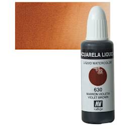 Vallejo Liquid Watercolor - Violet Brown, 32 ml and swatch