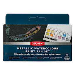 Derwent Metallic Watercolor Pans - Set of 12 front of package