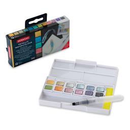 Derwent Watercolor Pans - Metallic, Set of 12 palette and package