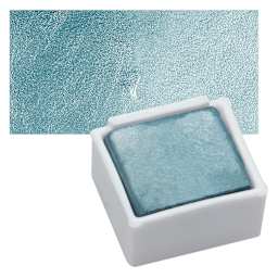 Derwent Watercolor Pan - Metallic Ice Blue pan and swatch