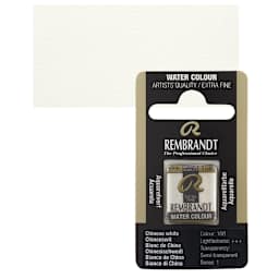 Rembrandt Watercolor Half Pan - Chinese White pan and swatch