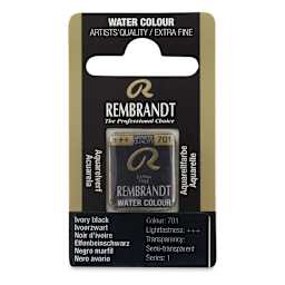 Rembrandt Watercolor Half Pan - Ivory Black