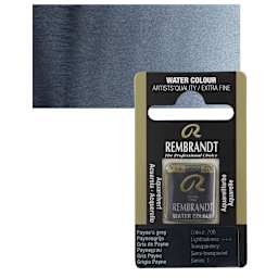 Rembrandt Watercolor Half Pan - Payne's Grey pan and swatch