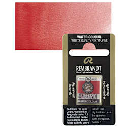 Rembrandt Watercolor Half Pan - Cadmium Red Deep pan and swatch