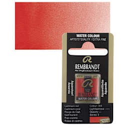 Rembrandt Watercolor Half Pan - Cadmium Red pan and swatch