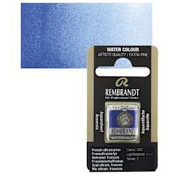 Rembrandt Watercolor Half Pan - French Ultramarine pan and swatch