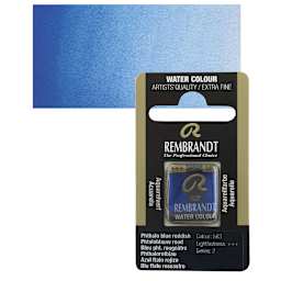 Rembrandt Watercolor Half Pan - Phthalo Blue Reddish pan and swatch