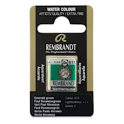 Rembrandt Watercolor Half Pan - Emerald Green