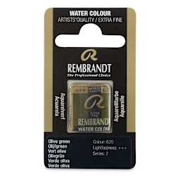 Rembrandt Watercolor Half Pan - Olive Green