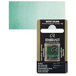 Rembrandt Watercolor Half Pan - Viridian pan and swatch