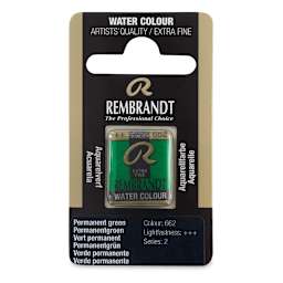 Rembrandt Watercolor Half Pan - Permanent Green