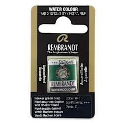 Rembrandt Watercolor Half Pan - Hooker Green Deep