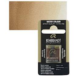 Rembrandt Watercolor Half Pan - Burnt Umber pan and swatch