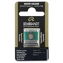 Rembrandt Watercolor Half Pan - Phthalo Green