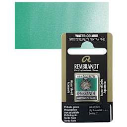 Rembrandt Watercolor Half Pan - Phthalo Green pan and swatch
