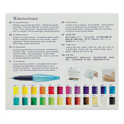Faber Castell Creative Studio Half Pan Watercolor Sets - Assorted Colors, Set of 24 back of package