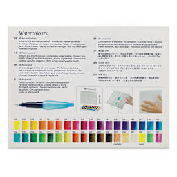 Faber Castell Creative Studio Half Pan Watercolor Sets - Assorted Colors, Set of 36 back of package