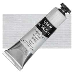 Cranfield Artists' Oil Paint - Titanium White (Linseed), 40 ml, Tube and swatch